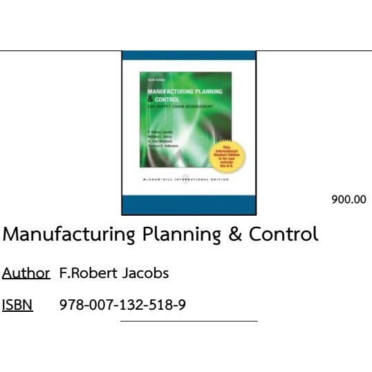 Manufacturing​ Planning​ &​ Control 9780071325189