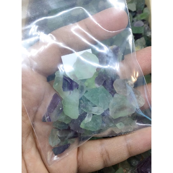 ☘️ หินฟลูออไรต์ ( Fluorite ) หินเเท้ สีเขียวฟ้า ใสสวย ในถุงขนาด 50 กรัม 🌟ราคาพิเศษ🌟🌟 - รูปที่ 4