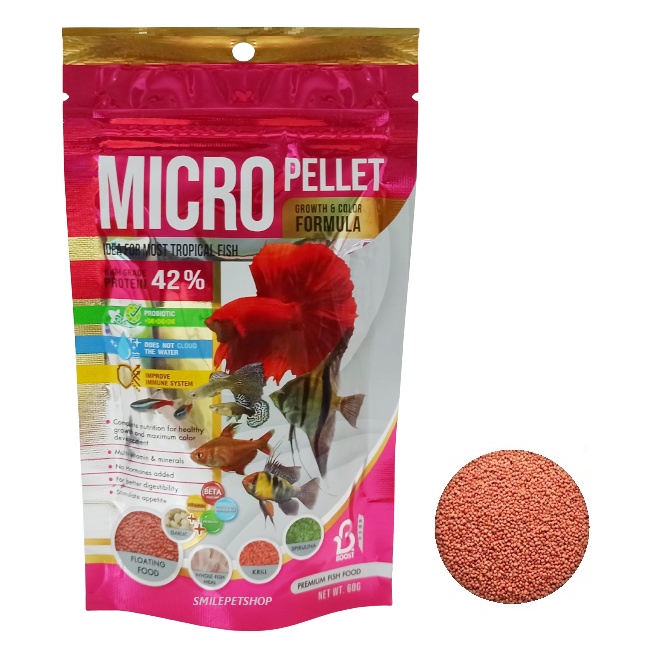 BOOST MICRO PELLETGROWTH&COLOR 60 g.(อาหารสำหรับปลาขนาดเล็ก สูตรเร่งโต และเร่งสี) - รูปที่ 4