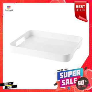 ถาดพลาสติกเหลี่ยมหูจับ 2 ข้าง 10 นิ้ว KECH สีขาวSQUARE PLASTIC TRAY WITH 2 HANDLES KECH 10IN WHITE