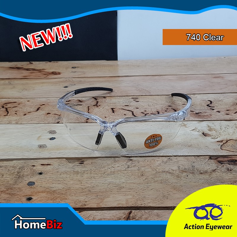 Action Eyewear รุ่น 740 Clear  แว่นตานิรภัย, กันแดดกัน...UV-ใส่เที่ยว ใส่ออกกำลังกาย