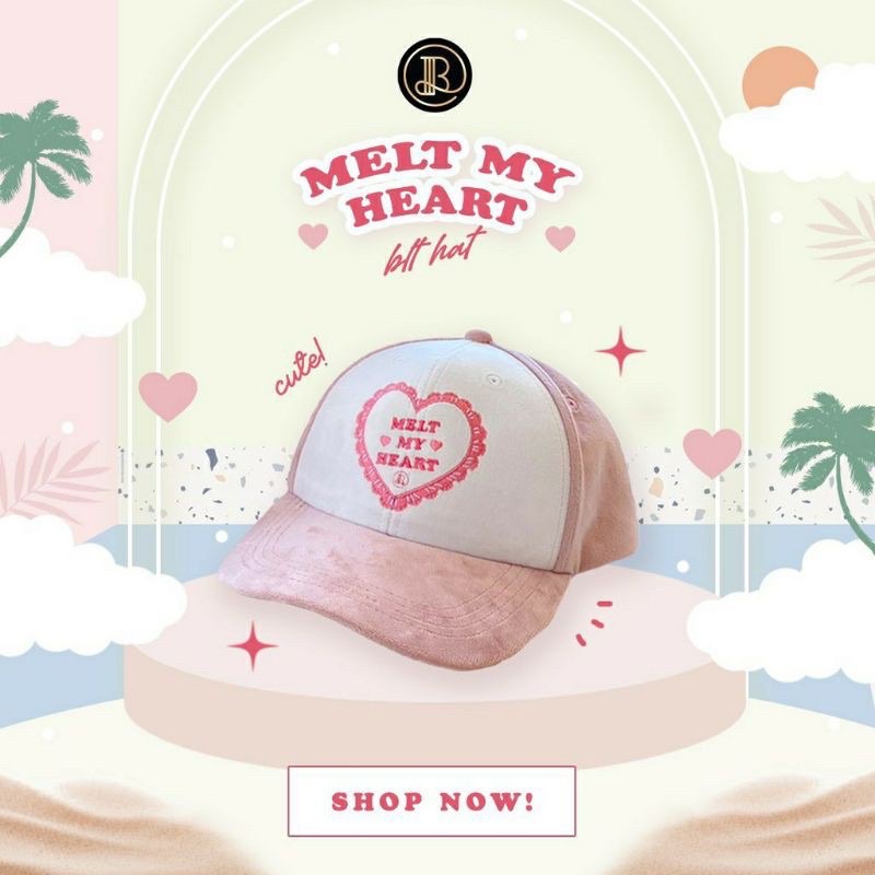 BLT BRAND : Melt my heart CAP หมวกแก็ปสีชมพูน่ารักก