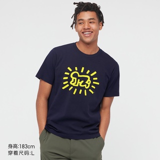 Uniqlo เสื้อยืดคอกลม แขนสั้น พิมพ์ลาย Keith Haring สําหรับผู้ชาย ผู้หญิง 440871