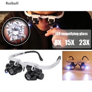 [Ruibull] Headband Glasses Magnifier With LED Light 8X 15X 23X Watchmaker Jeweler Loupe Hot Sell