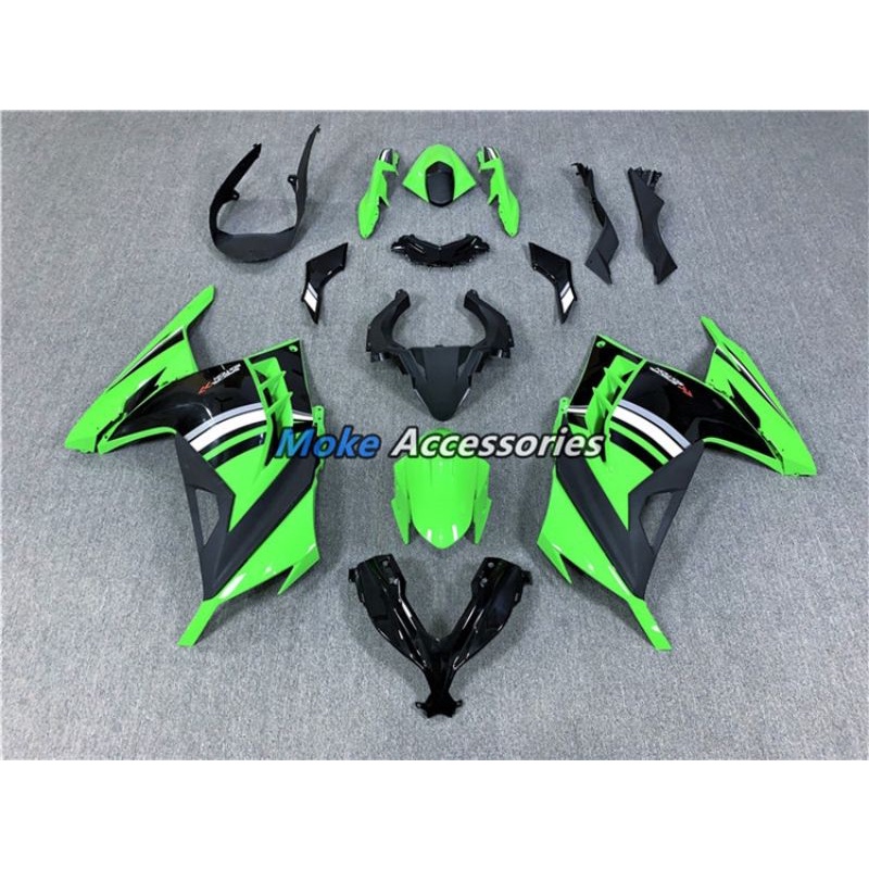 แฟริ่งรถ kawasaki ninja250 300 แยกชิ้นชุดสีบิ๊กไบค์อะไหล่รถninja250-300สั่งสีเพิ่มได้ชิ้นส่วนรถบิ๊กไ