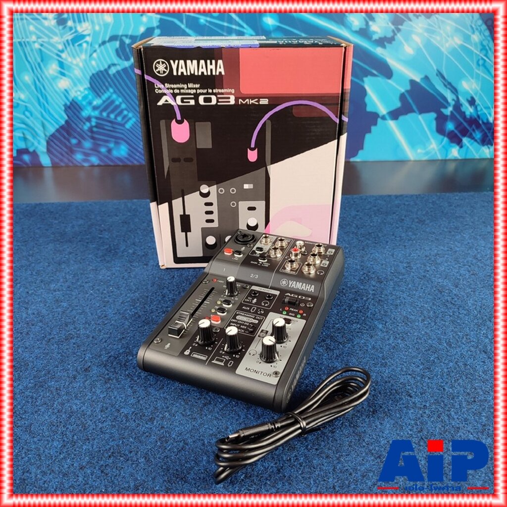 YAMAHA AG-03MK2B สีดำ MIXER มิกเซอร์ 3 ช่องสัญญาณพร้อมอินเตอร์เฟสเสียงแบบ USB ยามาฮ่า AG 03 MK 2 W A