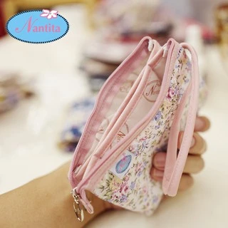 Nantita กระเป๋าสตางค์ กระเป๋าใส่เหรียญ 1 ซิป 3 ช่อง