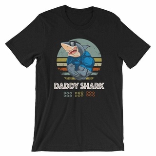 Vintage Casual Tshirt Vintage Daddy Shark Doo T-Shirt Dad T-Shirt Shark T-Shirt Dad Gift Designer Short Sleeves LX41