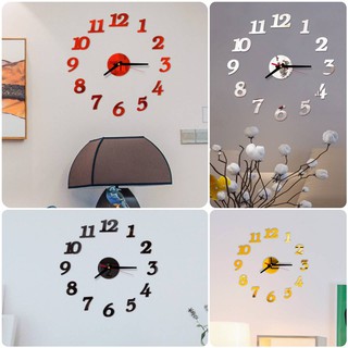 นาฬิกาติดผนัง 3D DIY Wall Clock 40cm (005) ตัวเลข-เหลี่ยม