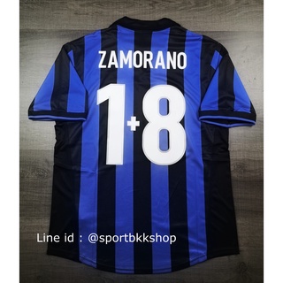 [Retro] - เสื้อฟุตบอล ย้อนยุค Inter Milan Home อินเตอร์ มิลาน เหย้า 1998/99 พร้อมเบอร์ชื่อ 1+8 ZAMORANO