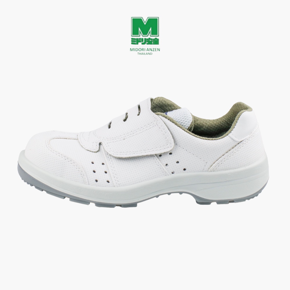 Midori Anzen รองเท้าเซฟตี้ทรงสนีคเกอร์ หัวเหล็ก รุ่น NGP9595 NK WH สีขาว / Midori Anzen Safety Sneaker NGP9595 NK WHITE
