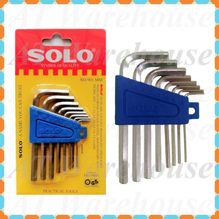 กุญแจหกเหลี่ยม  ประแจหกเหลี่ยม  ปะแจหกเหลี่ยม  ยี่ห้อโซโล,  Hexagon  key  wrench  set  brand  Solo