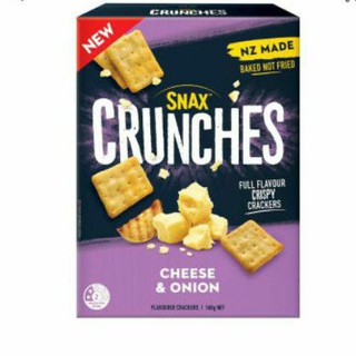 🚚💨พร้อมส่ง!! Snax Crunches Cheese &amp; Onion Cracker แครกเกอร์  ชีส หัวหอม สเเน๊ก 160 กรัม คุณภาพระดับพรีเมี่ยม