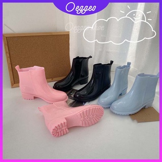 Oeggeo shop รองเท้าบูทยาง ข้อสั้น กันน้ํา กันฝน กันลื่น เหมาะกับใส่ทํางานกลางแจ้ง สําหรับผู้หญิง