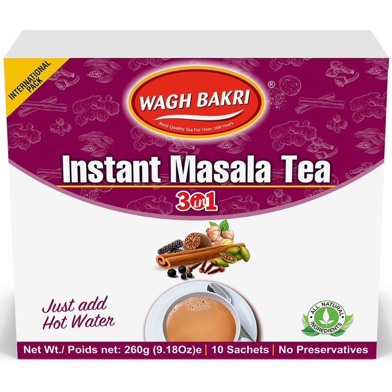 Work From Home PROMOTION ส่งฟรี Wagh Bakri  ( 3in 1 )Masala Instant Tea Premix 140g.  เก็บเงินปลายทาง
