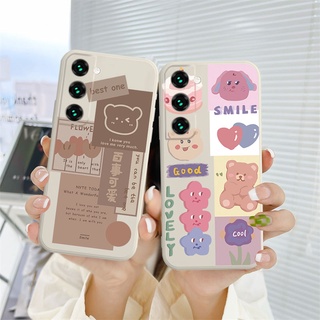 ราคาเคส Samsung A32 A52 A72 A12 A20S A02S A50 A10S J7 Prime A51 A03 J2 Prime A10 A125 A30 A50S A30S A52S A20 M40S M10 M10S A205 M02S A025 F02S A305 M12 F12 OPPO A15 A7 A5 2020 A16 A74 VIVO Korean Cute Cartoon Bear Vintage Soft Case Tpu เคสโทรศัพท์มือถือ