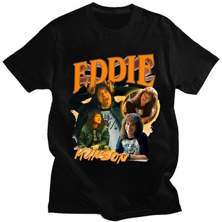 เสื้อยืดโอเวอร์ไซส์เสื้อยืด พิมพ์ลาย TV Series Eddie Munson Stranger Things 4 สําหรับผู้ชาย#39; s เสื้อยืดแขนสั้น พิมพ์ล