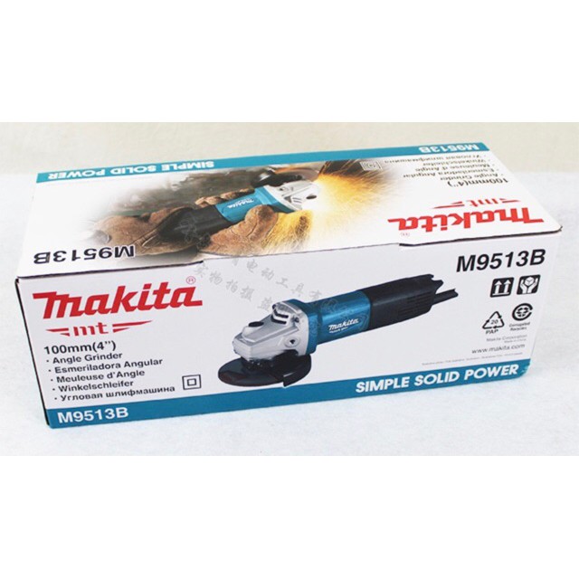 MAKITA M9513B เครื่องเจียรไฟฟ้า หินเจียร ลูกหมู ขนาด 4 นิ้ว 820W สวิตซ์ท้าย