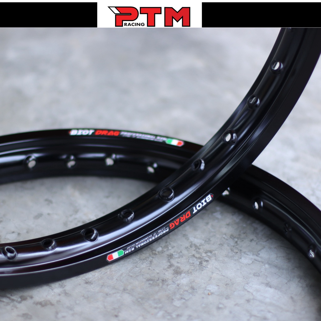 วงล้อทรงขอบเรียบ BIOT DRAG 1.4 - 17 สีดำ ลิขสิทธิ์แท้ (ได้ 2วง) ล้ออลูมิเนียม วงล้อขอบ17  ของแต่งมอไ