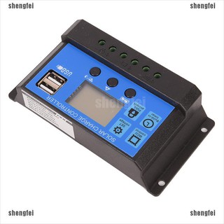 (shengfei) แผงควบคุมแบตเตอรี่ พลังงานแสงอาทิตย์ 12v 24 v 20a pwm หน้าจอ lcd