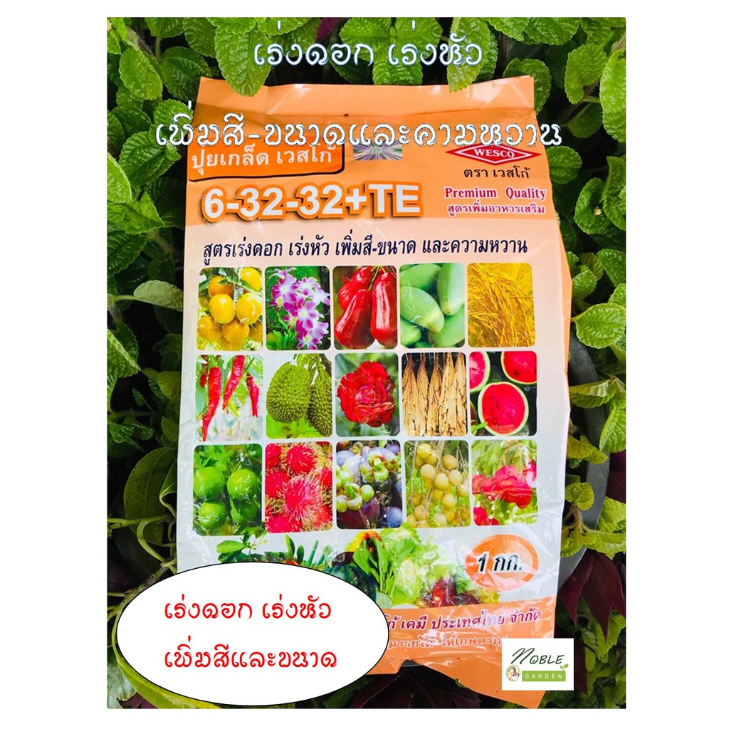 ปุ๋ยเกล็ด เวสโก้ สูตรเพิ่มอาหารเสริม 6-32-32+TE ขนาด 1 กิโลกรัม สูตรเร่งดอก เร่งหัว เพิ่มสี-ขนาด และ