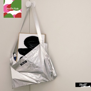[Stoffs Pick from Korea] RBOW Silver Eco Bag _ MATERIAL เนคไทด์แบ็ค 100% ขนาด 45*30*83 ซม. _ ผลิตในเกาหลี