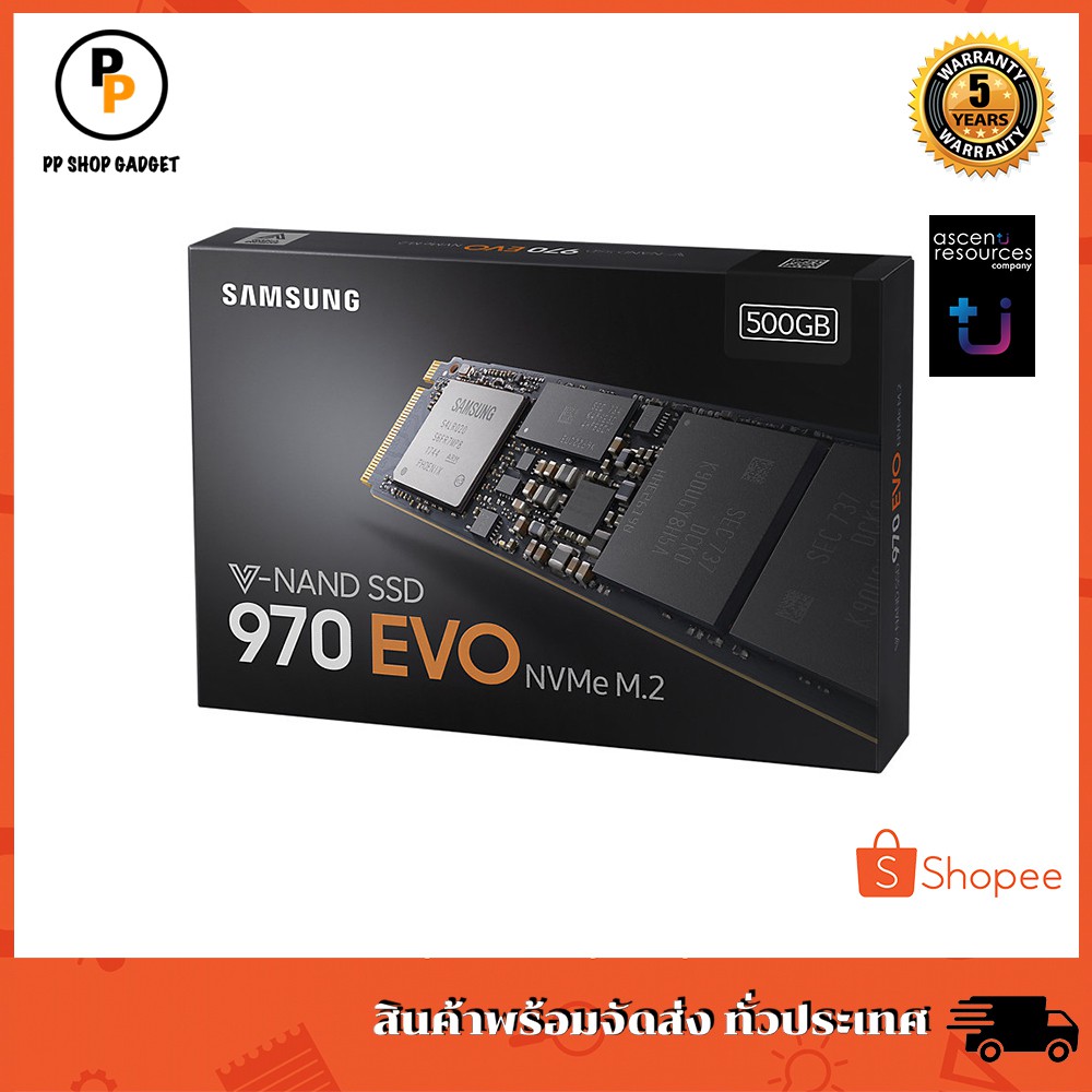 (สินค้าใหม่) SSD M.2 PCIe SAMSUNG 970 EVO 500 GB SSD NVMe