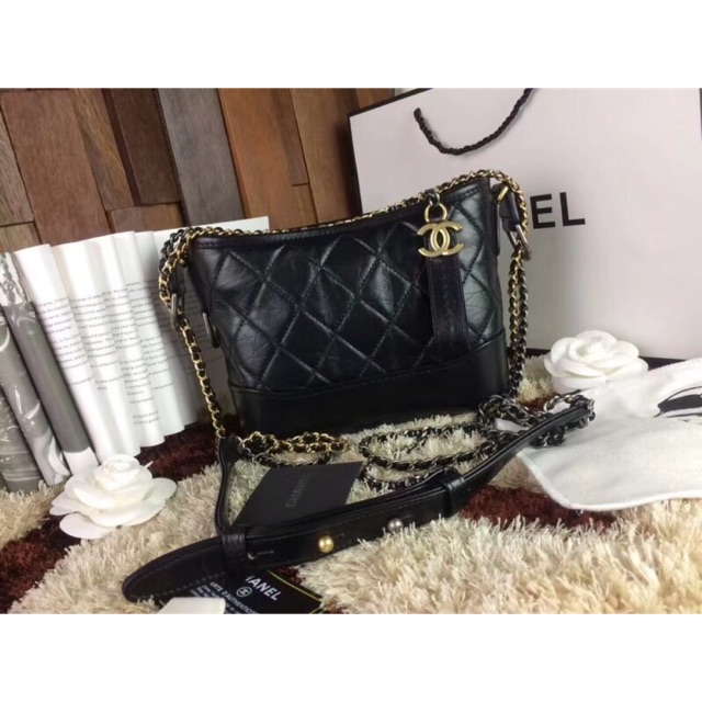 กระเป๋า Chanel Gabrielle สีดำ หนังแกะแท้ (ขนาด 8 นิ้ว) งานสวยเป๊ะ อปก.กล่อง การ์ค ถุงผ้า แคร์บุ๊ค ริบบิ้น ดอกไม้ invoice