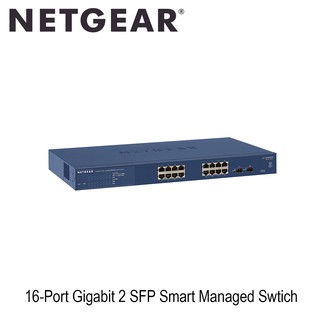 NETGEAR (GS716T) 16-Port Gigabit Ethernet Smart Managed Pro Switch with 2 x 1G SFP, Desktop/Rackmount ประกันศูนย์ไทย