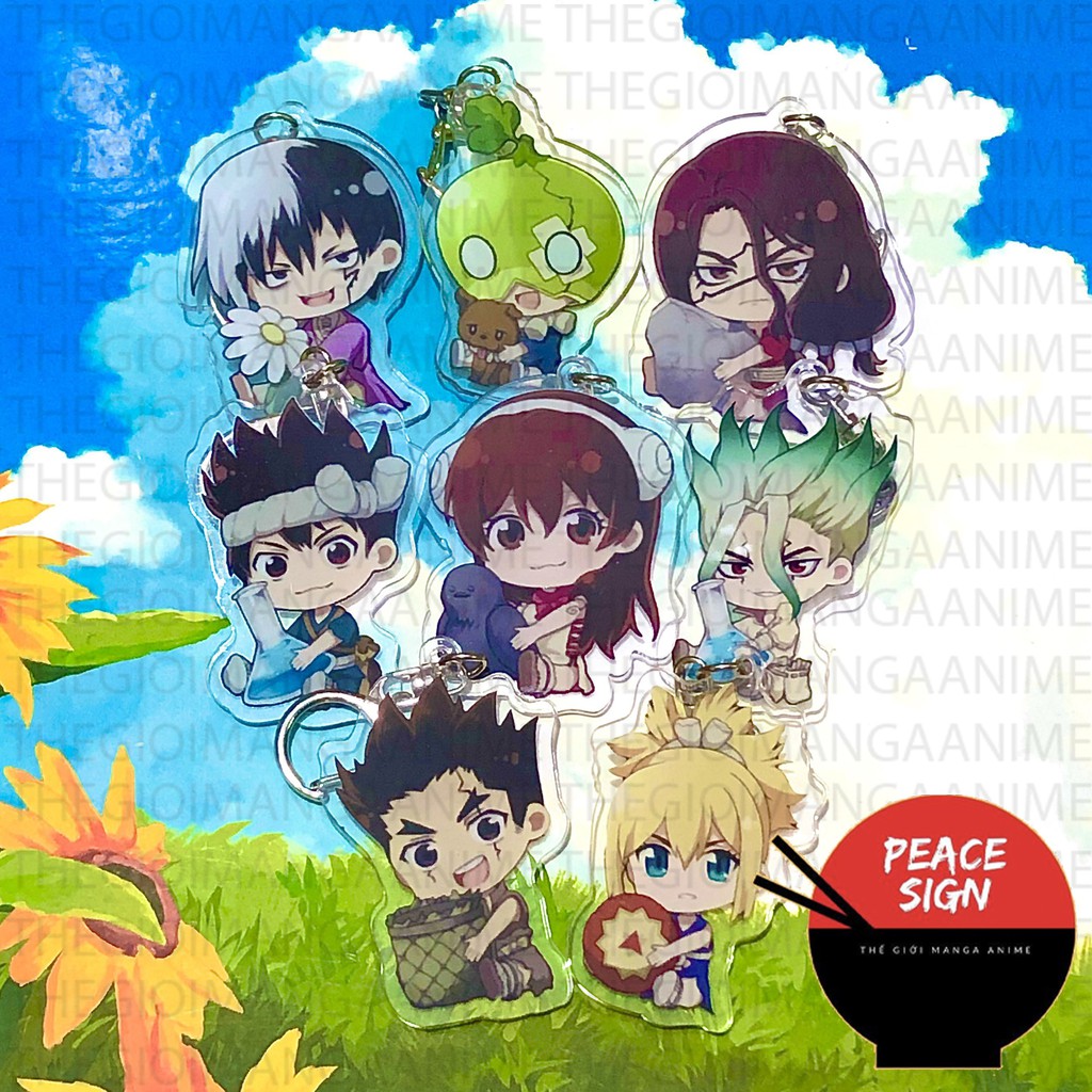 ซื้อ 1 แถม 1 (ไมก้าอะคริลิค) พวงกุญแจน่ารัก ดร. STONE DOCTOR STONE ver HUG พิมพ์ด้วยภาพอนิเมะจิบิ