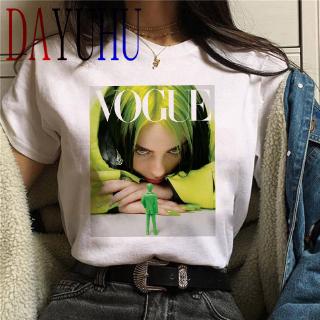 เสื้อขาว - 2020UnisexBillieEilishเสื้อยืดผู้ชาย/ผู้หญิงฮิปฮอปท็อปส์ท็อปเสื้อยืดแฟชั่นกีฬาเสื้อยืดลํ