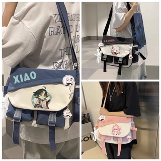 Genshin Impact Klee Shoulder Bag Xiao Unisex Hutao Messenger Bag Zhongli Student Kazuha Personality Tartaglia Childe Cute Yae Miko Couples Qiqi Anime School Bag Games