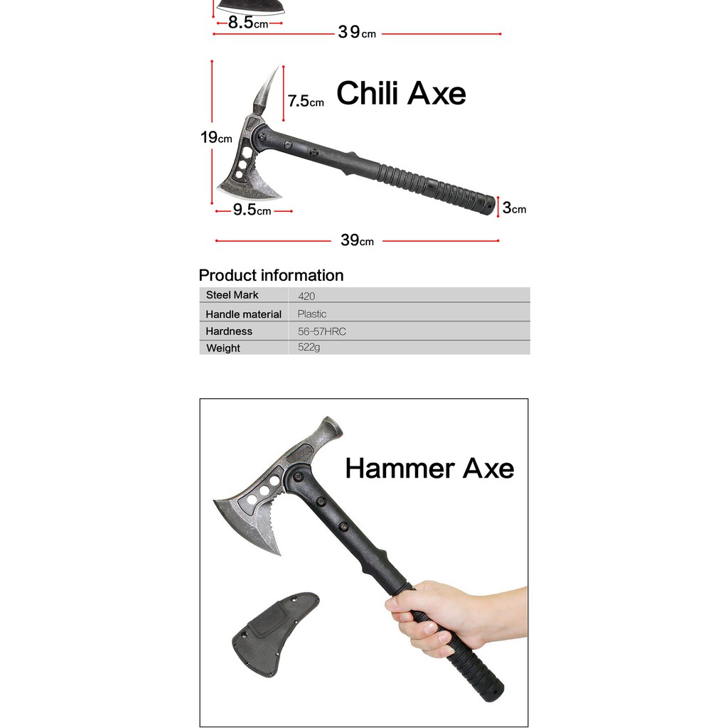ชุดปฐมพยาบาล：ANTARCTICA Caming Hatchets Axe Tactical Tomahawk Machete