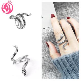 Korea woman cool Punk Personality Ring Silver-plated Alloy Animal Snake Shape Male Ring