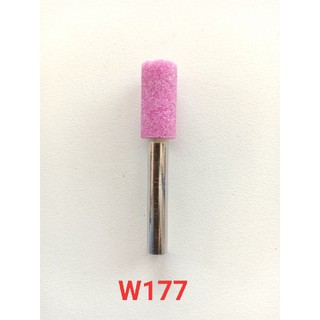 หินเจียร  หินขัด  ชมพู w177 แกน 6mm. 3/8x3/4"