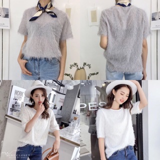 เสื้อขนนุ่ม ไม่บาง ไม่หนา ผ้าดี ใส่สวย 🌸Frings Cotton Top🌸