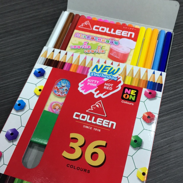 Colleen ดินสอสีไม้คอลลีน 36สี  ชนิด2หัว (18แท่ง)