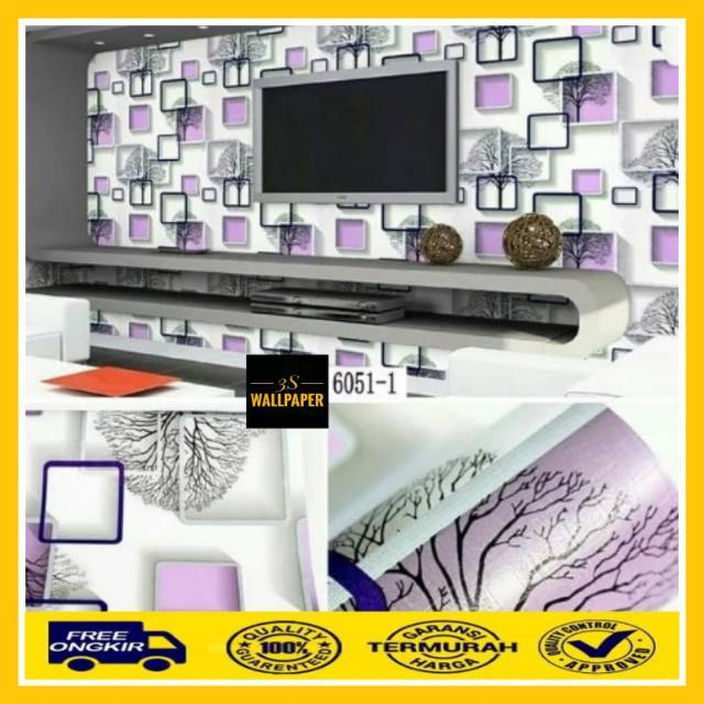 UNGU สีม่วง D3 วอลเปเปอร์ติดผนัง 3D วอลเปเปอร์ติดผนัง 3D สติ๊กเกอร์ติดผนัง วอลล์เปเปอร์