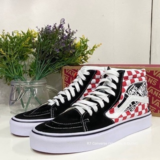 🚩  Sk8 Hi Checkerboard Red/White สินค้าพร้อมกล่อง มีเก็บปลายทาง