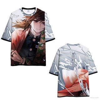 เสื้อยืดแขนสั้นลําลอง พิมพ์ลายกราฟฟิค Ellen Anime Demon Slayer Kimetsu No Yaiba พลัสไซซ์ แฟชั่นสําหรับผู้ชาย