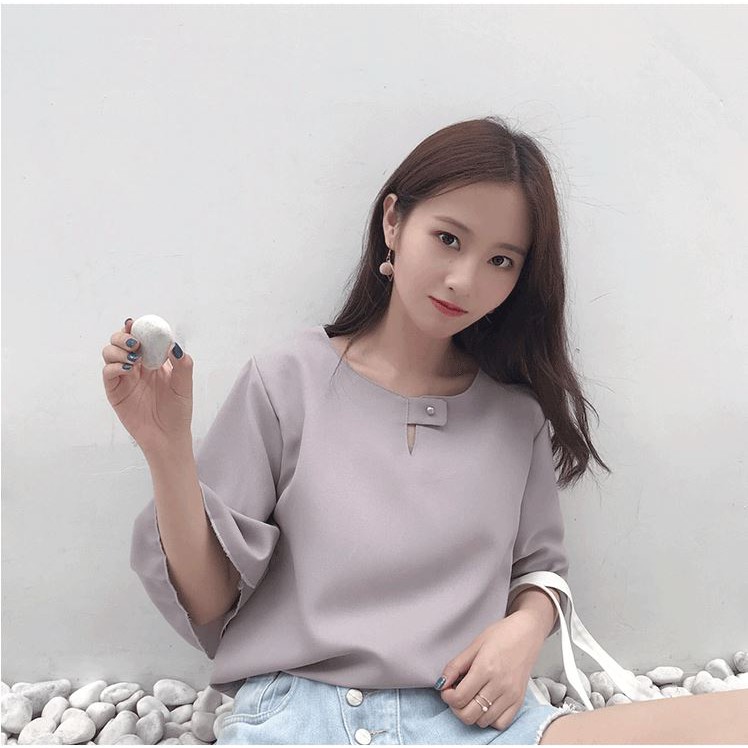เสื้อสาวอวบ ผ้าชีฟอง แฟชั่นสไตล์เกาหลี ราคาถูกที่สุด