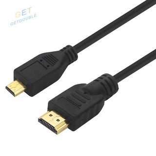 Getdouble อะแดปเตอร์สายเคเบิ้ลเข้ากันได้กับ Hdmi-Compatible 1.5 เมตร Micro Hdmi 4K Hd สําหรับ Raspberry Pi 4B