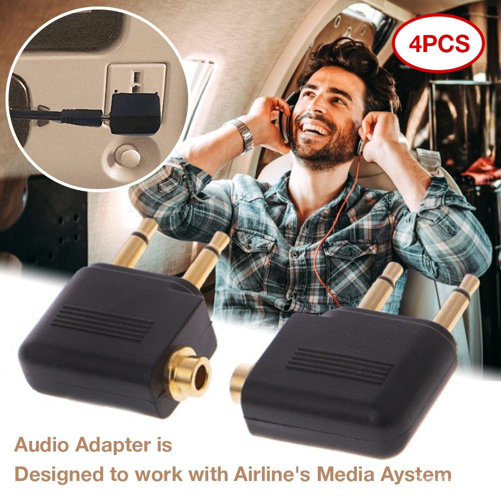 Hot sale4PCSSet Aviation Headset Jack Adapter 3.5 Male Female Airline ...