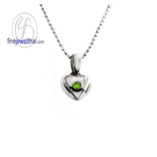 Finejewelthai จี้เพอริดอท จี้เงินแท้ จี้พลอยประจำเดือนเกิด-Peridot-Pendant-Silver-P1011pd