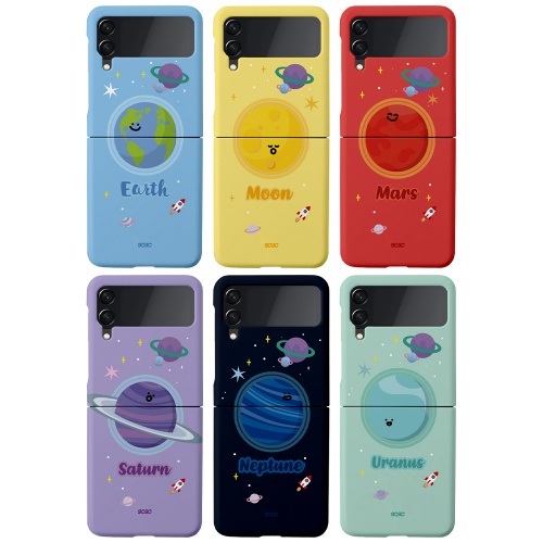 🇰🇷 【Z Flip 4 / 3 Korean Phone Case 】 Space Solar System Samsung Galaxy Slim Case Polycarbonate Handmade From Korea