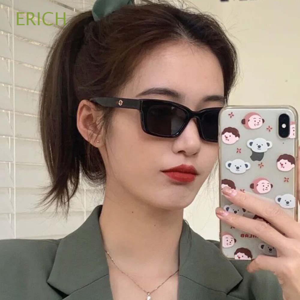 Erich 90s Vintage Rectangle Sunglasses Cool Outdoor Eyewear Retro Driving Glasses Women Fashion 