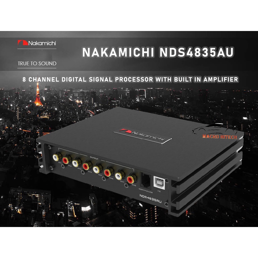 Nakamichi NDS 4835 AU 8 channel dsp with built in amplifier นากามิชิ dsp digital signal processor มีแอมป์ในตัว out8 / in