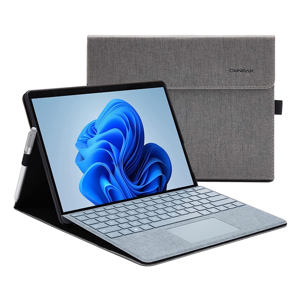 Omnpak Microsoft Surface Pro 8 Case,Multi-Angle Slim Lightweight Protective Cover with Pen Holder for 2021 Surface pro 8