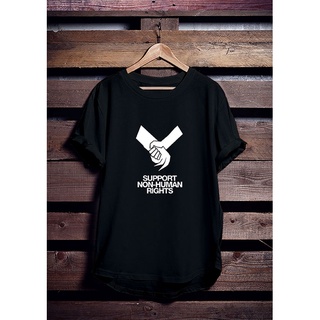 เสื้อยืดผ้าฝ้าย เสื้อยืด พิมพ์ลาย District Distro 9 SUPPORT NON HUMAN RIGHTS สําหรับผู้ชาย ผู้หญิง
