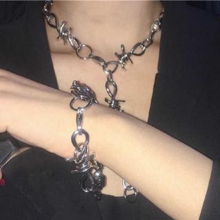 Dark wind thorns necklace personality versatile simple waist chain bracelet